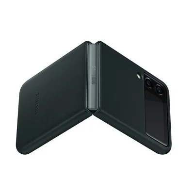 Cover Samsung Z Flip 3 5G Leather With Ring - Green